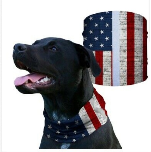 SA COMPANY Other - Reflective American Flag Dog Shield Bandana Scarf SA COMPANY Other - Reflective American Flag Dog Shield Bandana Scarf